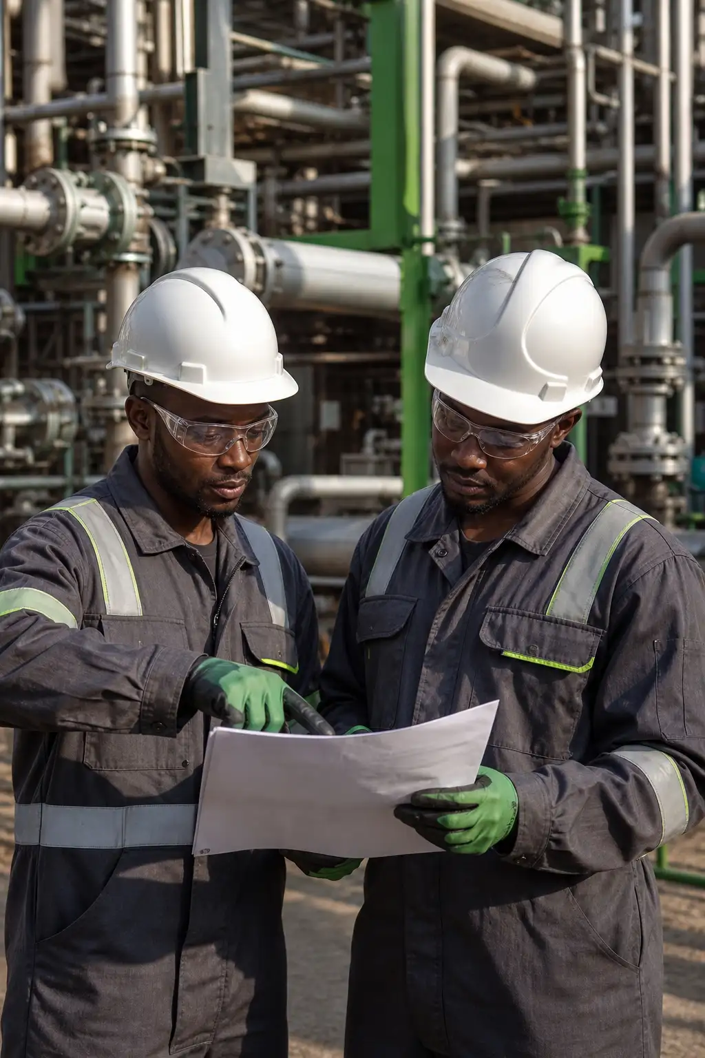 Bekool engineers coordinating work at an industrial facility